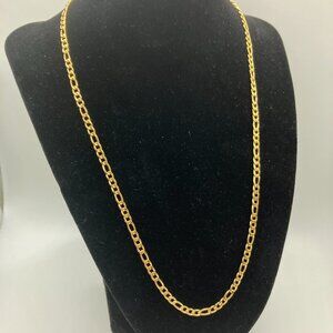 Real 18k Gold Plated 20 in Stainless Steel Figaro Chain Brand NEW Various Length